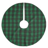 Jupon De Sapin En Polyester Brossé Festif Vert hiver Noël Plaid Motif (Devant)