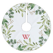 Jupon De Sapin En Polyester Brossé Festive Hiver Vacances Monogramme (Devant)