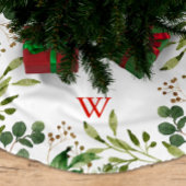 Jupon De Sapin En Polyester Brossé Festive Hiver Vacances Monogramme