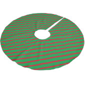 Jupon De Sapin En Polyester Brossé Festive Holiday Red and Green Stripes (Angle)