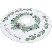 Jupon De Sapin En Polyester Brossé Festive Holly et Ivy Wreath Noël (Angle)