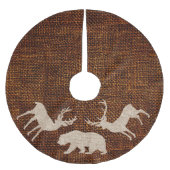 Jupon De Sapin En Polyester Brossé Festive Noel de cerf d'ours rustique (Devant)