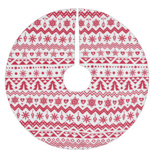 Jupon De Sapin En Polyester Brossé Festive Noël sans couture motif.