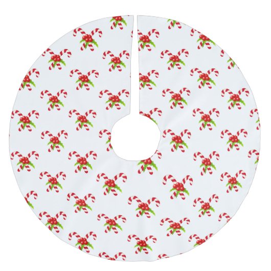 Jupon De Sapin En Polyester Brossé Festive Twin Sucres de canne Holiday (Devant)