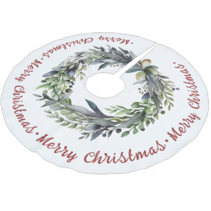 Jupon De Sapin En Polyester Brossé Fête de Noël avec vacances verdoyantes Brossé