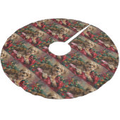 Jupon De Sapin En Polyester Brossé Fête de Noël de Chien Yorkipoo (Angle)