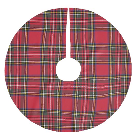 Jupon De Sapin En Polyester Brossé Fête écossaise du Tartan rouge (Devant)
