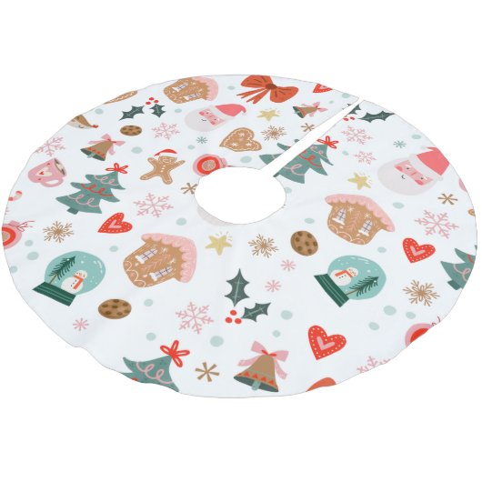 Jupon De Sapin En Polyester Brossé Fêtes de Noël Baby shower Anniversaire (Angle)