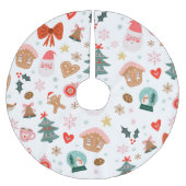 Jupon De Sapin En Polyester Brossé Fêtes de Noël Baby shower Anniversaire (Devant)