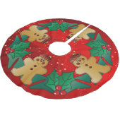 Jupon De Sapin En Polyester Brossé Fêtes de Noël de pain d'épices (Angle)