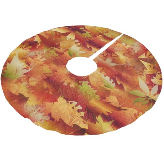 Jupon De Sapin En Polyester Brossé Feuille d'automne (Angle)