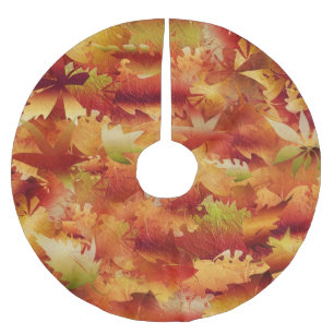 Jupon De Sapin En Polyester Brossé Feuille d'automne