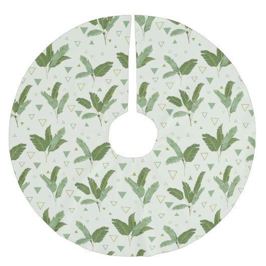 Jupon De Sapin En Polyester Brossé Feuille de banane avec des triangles (Devant)