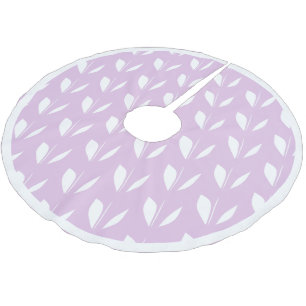 Jupon De Sapin En Polyester Brossé Feuille de silhouette blanche violet