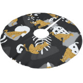 Jupon De Sapin En Polyester Brossé Feuilles Abstraits léopard Motif (Angle)