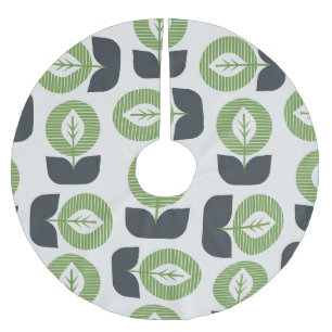 Jupon De Sapin En Polyester Brossé Feuilles Abstraits rétro : Style Vintage sans fail