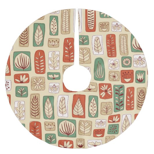 Jupon De Sapin En Polyester Brossé Feuilles Abstraits scandinaves : Conception de car (Devant)