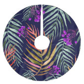 Jupon De Sapin En Polyester Brossé Feuilles d'aquarelle tropicale, éclaboussure abstr (Devant)