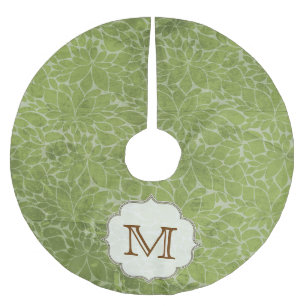Jupon De Sapin En Polyester Brossé Feuilles d'arbre Folia Monogramme de feuillage ini