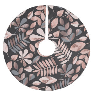 Jupon De Sapin En Polyester Brossé Feuilles d'automne élégantes : Pastel Géométrique
