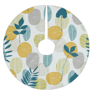 Jupon De Sapin En Polyester Brossé Feuilles d'automne, motif vintage sans soudure.