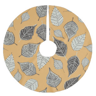 Jupon De Sapin En Polyester Brossé Feuilles d'automne, motif vintage sans soudure.