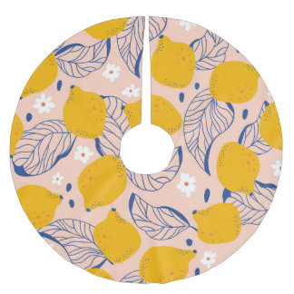 Jupon De Sapin En Polyester Brossé Feuilles de citron : Vintage rose sans joint.