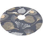 Jupon De Sapin En Polyester Brossé Feuilles de Ginkgo : Élégance florale incomparable (Angle)