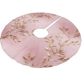 Jupon De Sapin En Polyester Brossé Feuilles d'or rose (Angle)