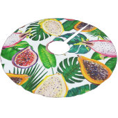 Jupon De Sapin En Polyester Brossé Feuilles tropicaux, fruits, gouache sans couture m (Angle)