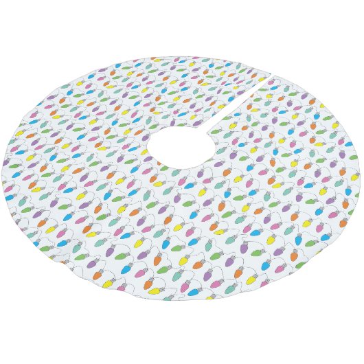 Jupon De Sapin En Polyester Brossé Feux de Noël (Angle)