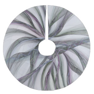Jupon De Sapin En Polyester Brossé Filigree Motions Moderne Abstrait Fractal Balançan