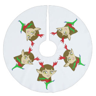 Jupon De Sapin En Polyester Brossé fille chibi de renne dansant