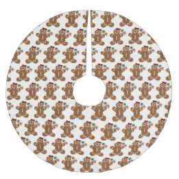 Jupon De Sapin En Polyester Brossé Fille de pain d'épices avec la corbeille rouge et