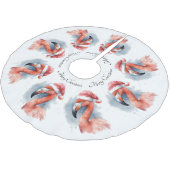 Jupon De Sapin En Polyester Brossé Flamant rose père Noël Snowbird, personnalisé (Angle)