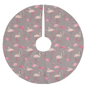 Jupon De Sapin En Polyester Brossé Flamants roses rétro| Monogramme 2 (Devant)