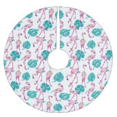 Jupon De Sapin En Polyester Brossé Flamants roses roses (Devant)