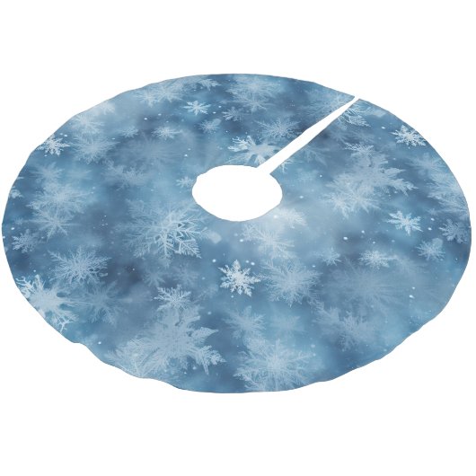 Jupon De Sapin En Polyester Brossé Flambeaux blancs d'hiver Noël (Angle)