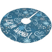 Jupon De Sapin En Polyester Brossé Flèche De Neige Et Étincelles (Angle)