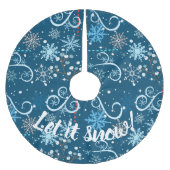 Jupon De Sapin En Polyester Brossé Flèche De Neige Et Étincelles (Devant)