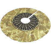Jupon De Sapin En Polyester Brossé Flèche de neige Noir & Or (Angle)