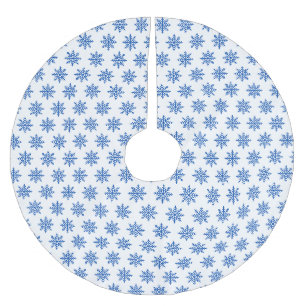 Jupon De Sapin En Polyester Brossé Flèche de neige simple Motif bleu et blanc