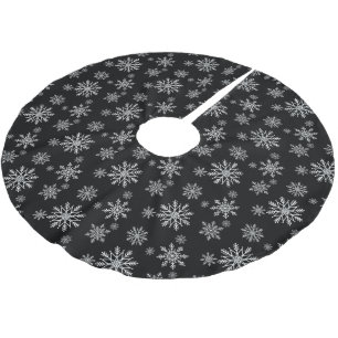 Jupon De Sapin En Polyester Brossé Flèche-neige noire et blanche