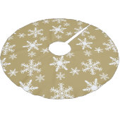 Jupon De Sapin En Polyester Brossé Flèches de neige en or et blanc (Angle)