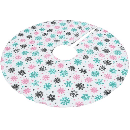 Jupon De Sapin En Polyester Brossé Flèches de neige rétro (Angle)