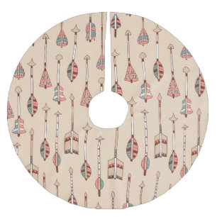 Jupon De Sapin En Polyester Brossé Flèches Dessinées À La Main, Vintages Colorées.