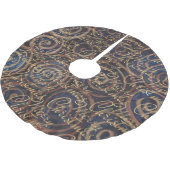 Jupon De Sapin En Polyester Brossé Flèches en or bleu Noël (Angle)