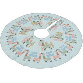 Jupon De Sapin En Polyester Brossé Fleece Navidad Llamas (Angle)