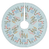 Jupon De Sapin En Polyester Brossé Fleece Navidad Llamas (Devant)