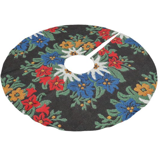 Jupon De Sapin En Polyester Brossé Fleur alpine suisse d'edelweiss (Angle)